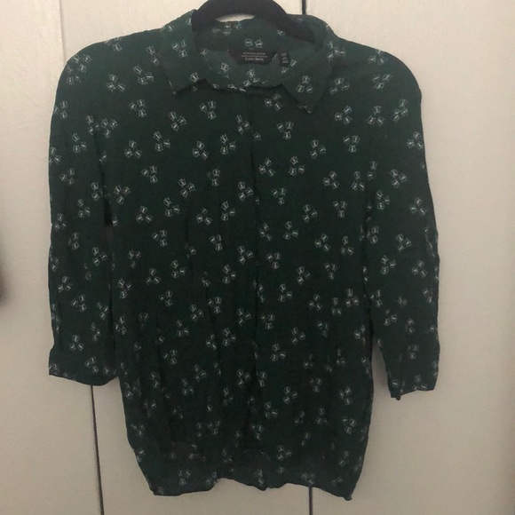 3for$30| &other stories green butterfly blouse 6 - Picture 1 of 2